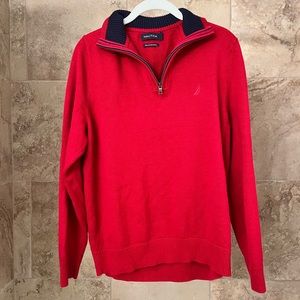 Nautica 👕 Red Half Zip Sweater